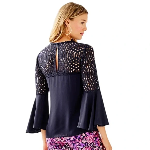 Lilly Pulitzer Amenna Flounce Sleeve Blouse - Picture 3 of 9